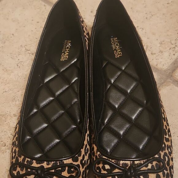 Michael Kors "Nori" Leopard-Print Calf Hair & Leather Ballet Flats Size 9.5 - Picture 5 of 10